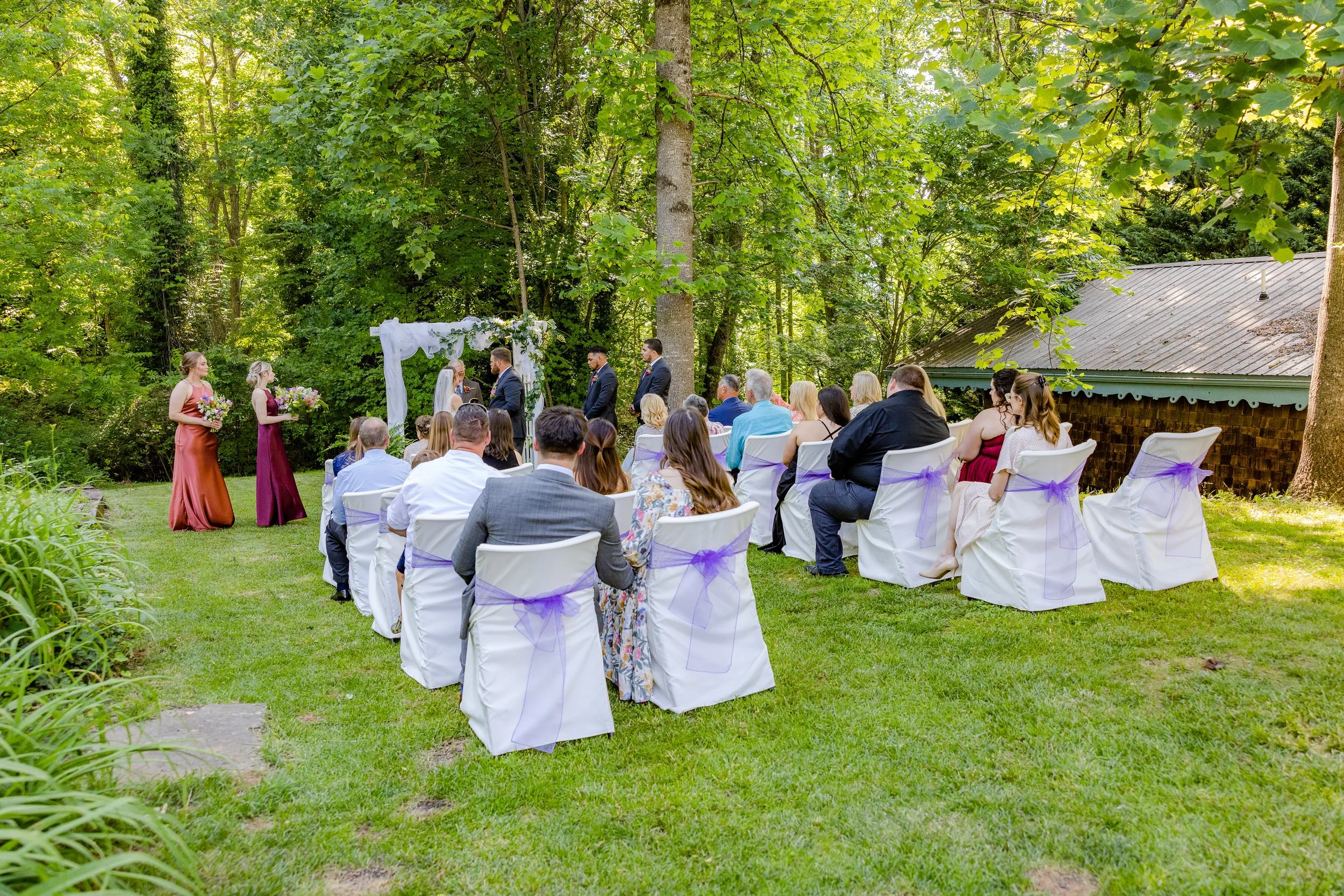 Ceremony in wedding garden